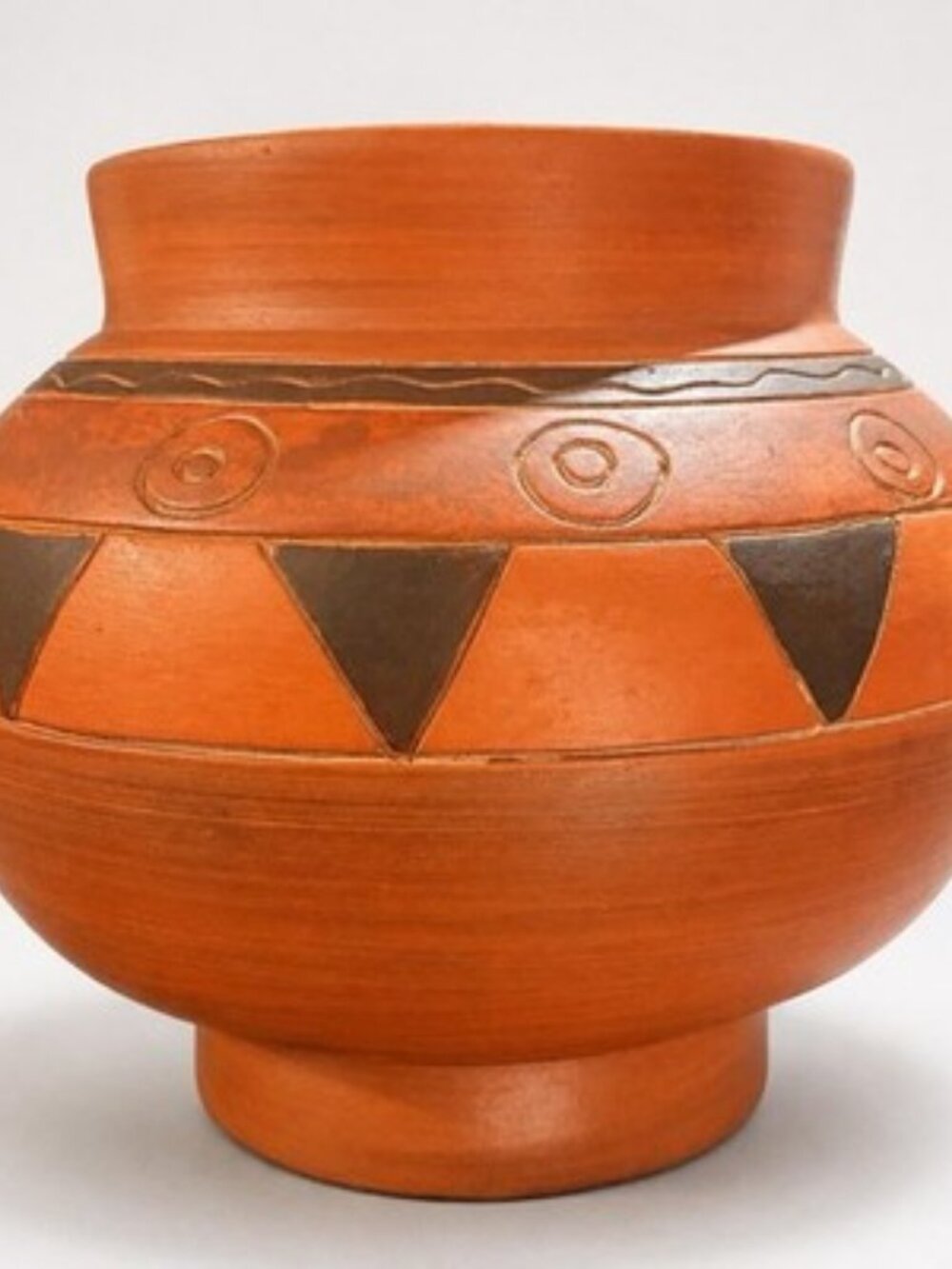 Signed Armando de Mexico Pottery Vase Hand Thrown Burnished Red Clay Olla 7.5”